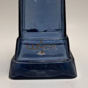 Luxor Las Vegas Blue Glass Vase- Vintage Obelisk Souvenir Collectible
